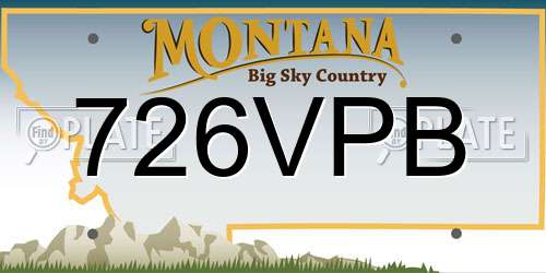 726VPB Montana License Plate