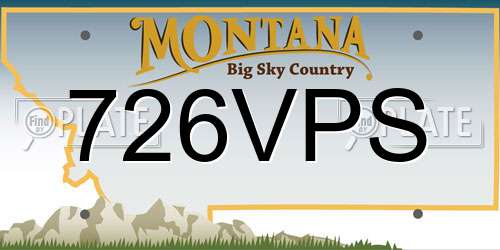 726VPS Montana License Plate