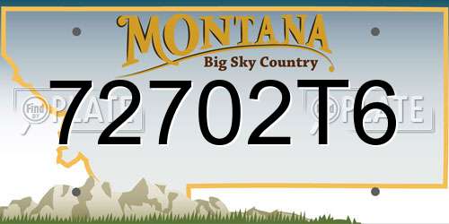72702T6 Montana License Plate
