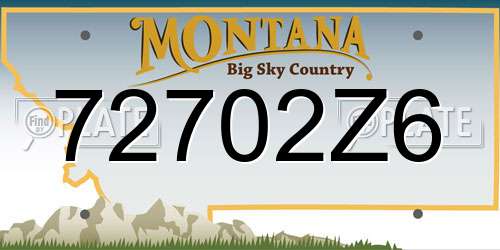 72702Z6 Montana License Plate