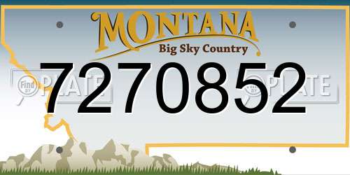 7270852 Montana License Plate