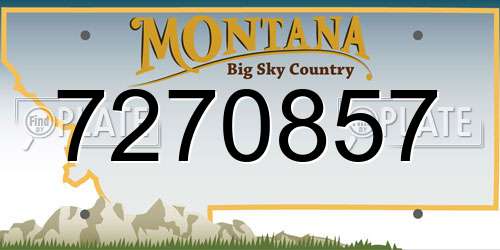 7270857 Montana License Plate
