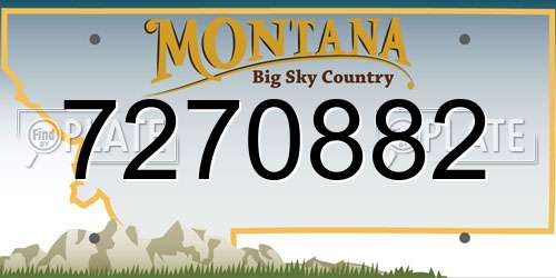 7270882 Montana License Plate