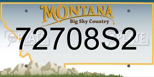 72708S2 Montana License Plate