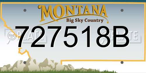 727518B Montana License Plate