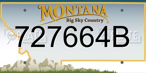 727664B Montana License Plate