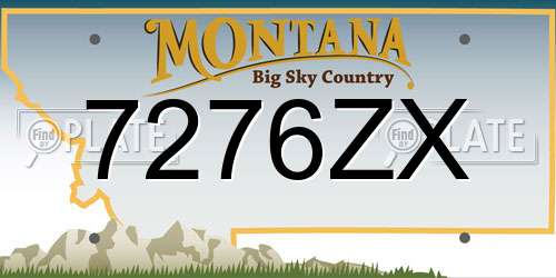 7276ZX Montana License Plate