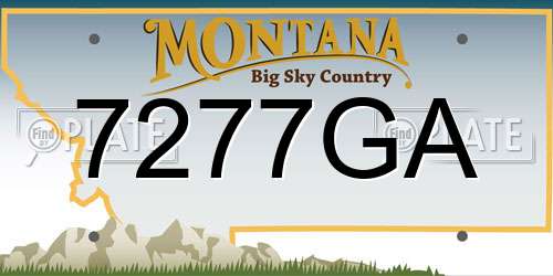 7277GA Montana License Plate