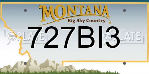 727BI3 Montana License Plate