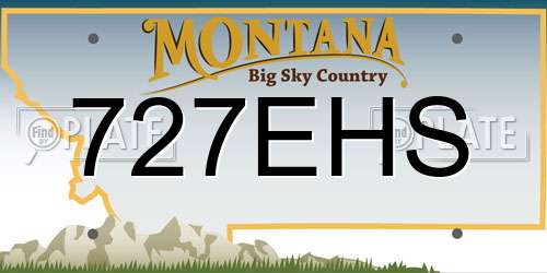 727EHS Montana License Plate