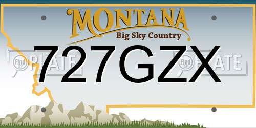 727GZX Montana License Plate