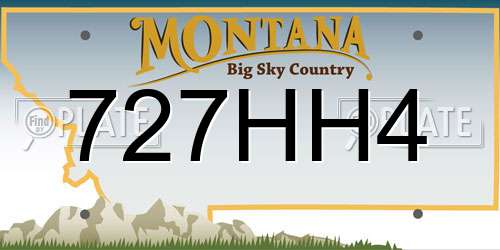727HH4 Montana License Plate