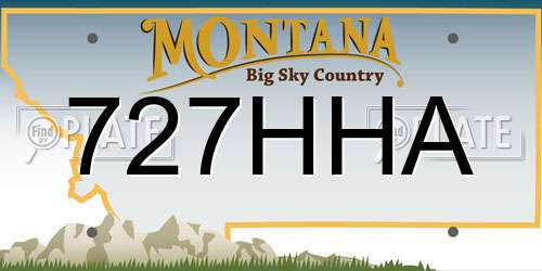 727HHA Montana License Plate