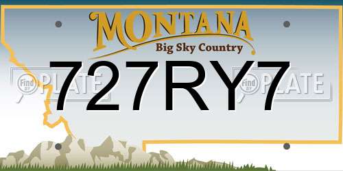 727RY7 Montana License Plate