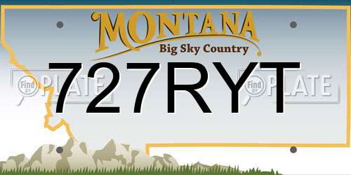 727RYT Montana License Plate
