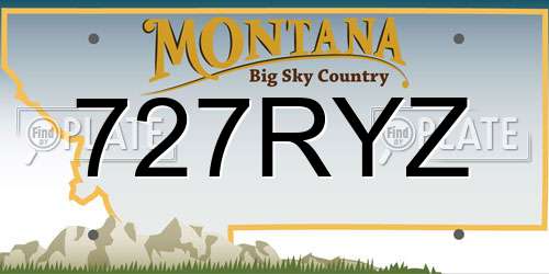727RYZ Montana License Plate