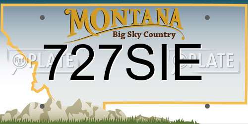 727SIE Montana License Plate