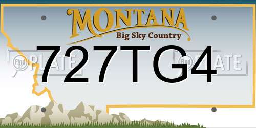 727TG4 Montana License Plate