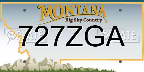 727ZGA Montana License Plate