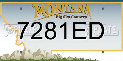7281ED Montana License Plate