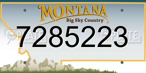 7285223 Montana License Plate