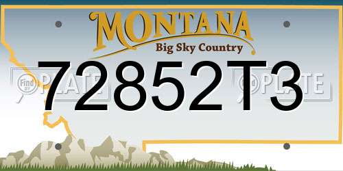 72852T3 Montana License Plate