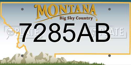 7285AB Montana License Plate