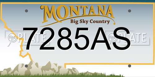 7285AS Montana License Plate
