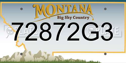 72872G3 Montana License Plate