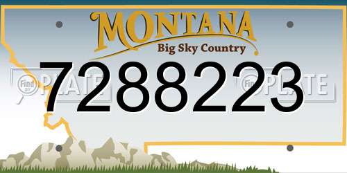 7288223 Montana License Plate