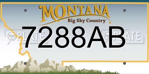 7288AB Montana License Plate