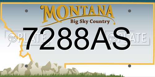 7288AS Montana License Plate