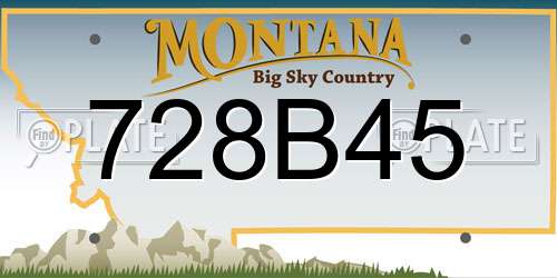 728B45 Montana License Plate