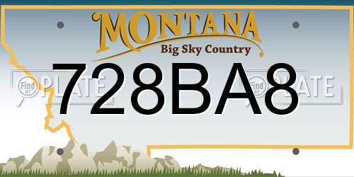 728BA8 Montana License Plate
