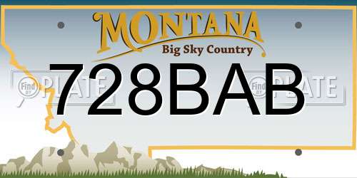 728BAB Montana License Plate
