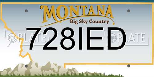 728IED Montana License Plate