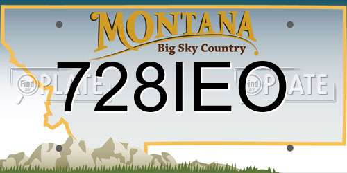 728IEO Montana License Plate