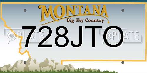 728JTO Montana License Plate