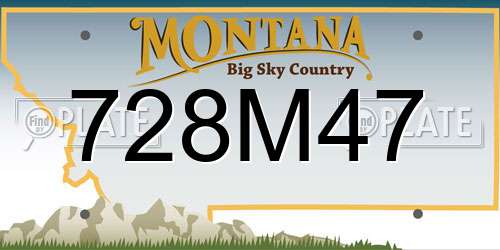 728M47 Montana License Plate