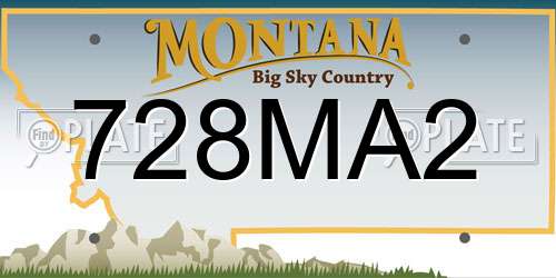 728MA2 Montana License Plate