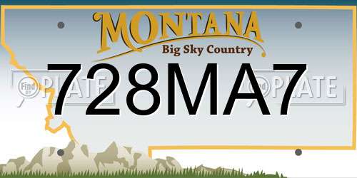728MA7 Montana License Plate