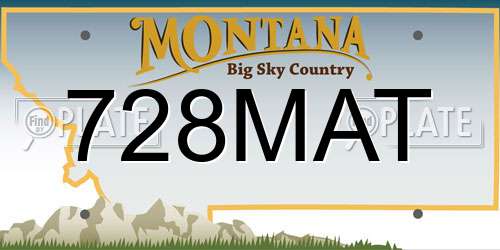 728MAT Montana License Plate