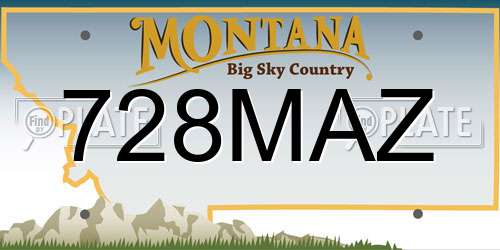 728MAZ Montana License Plate