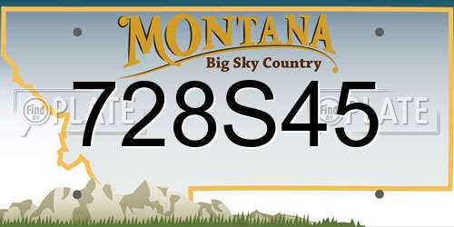 728S45 Montana License Plate