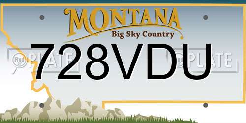 728VDU Montana License Plate