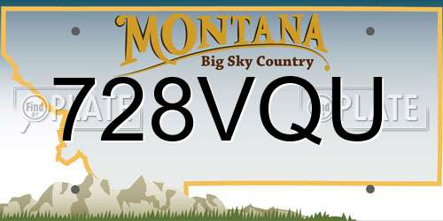 728VQU Montana License Plate