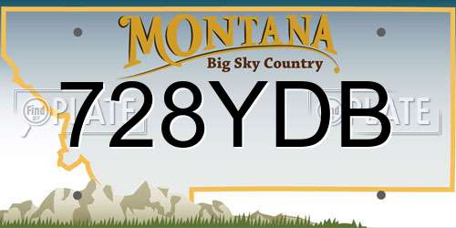 728YDB Montana License Plate