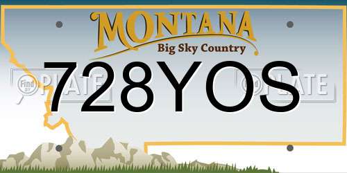 728YOS Montana License Plate
