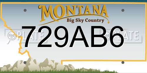 729AB6 Montana License Plate