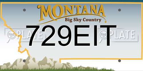 729EIT Montana License Plate